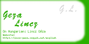 geza lincz business card